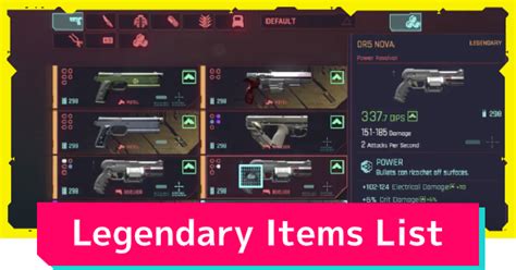 Legendary Weapons List & Locations Guide .